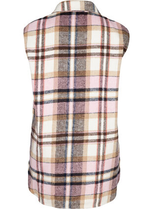 Checkered vest with large pockets, Pink check, Packshot image number 1