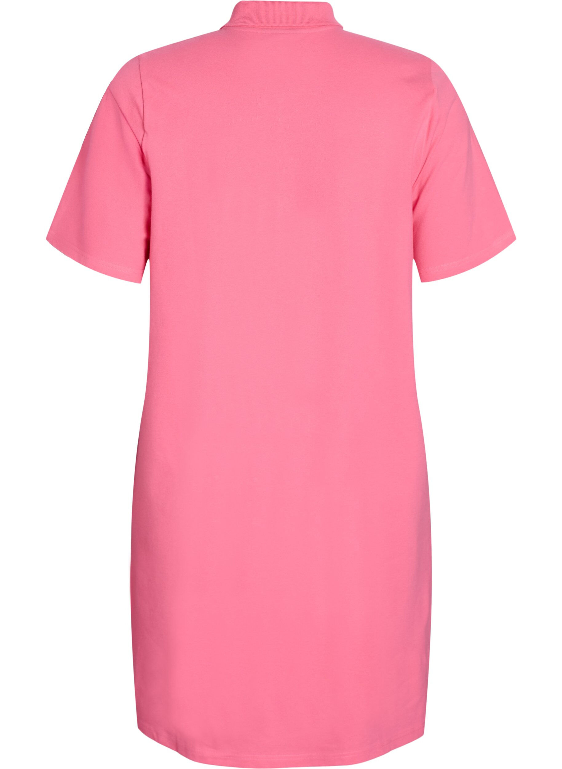 Zizzifashion Short A-line polo dress, Pink, Packshot image number 1