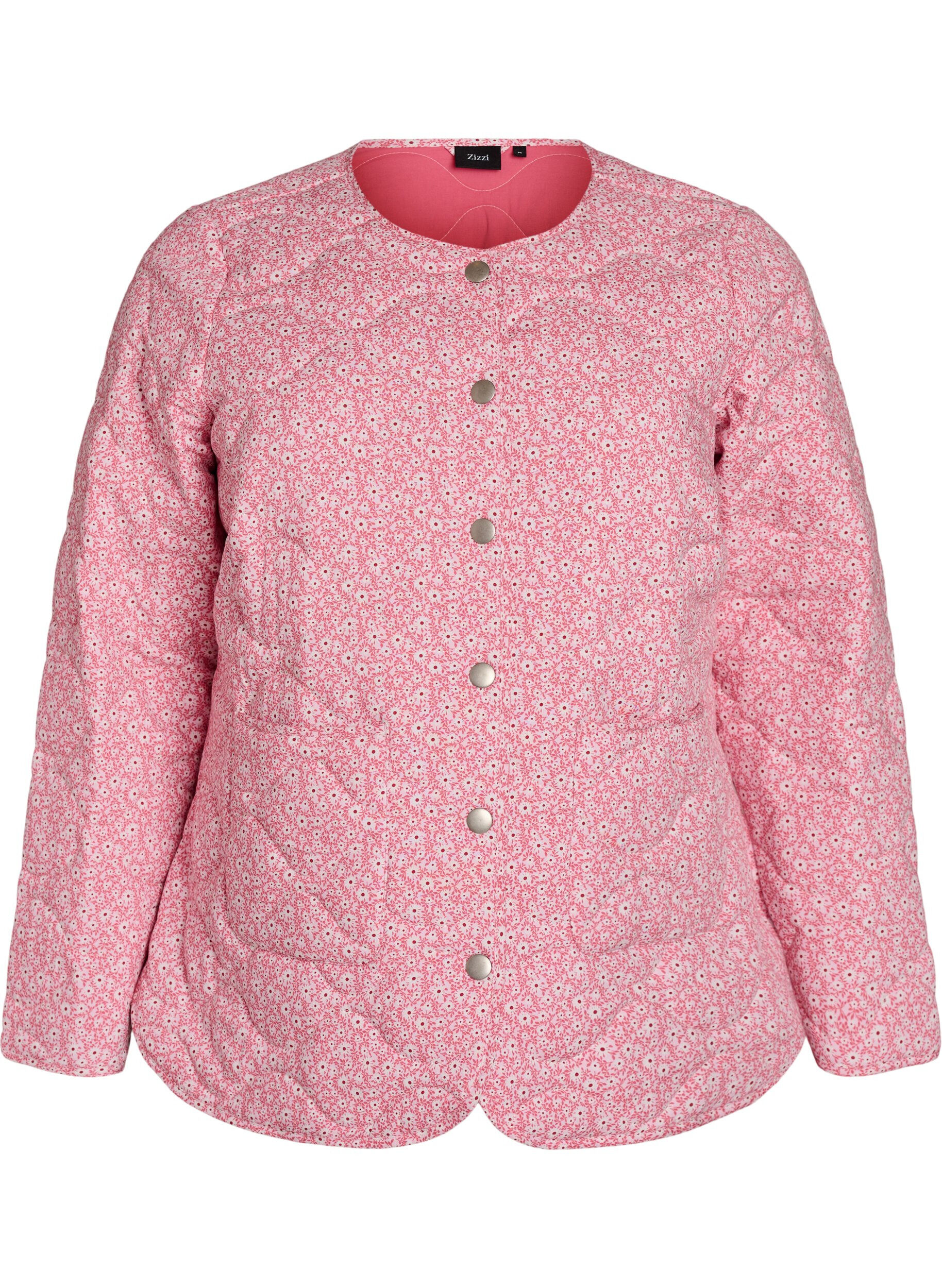 Lightweight quilted jacket with floral print