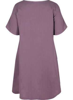 Short-sleeved cotton tunic, Vintage Violet, Packshot image number 1
