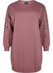 Sweat dress with embroidered details, Rose Brown, Packshot image number 0