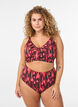 Bikini briefs with print and high waist, Red, Model image number 0