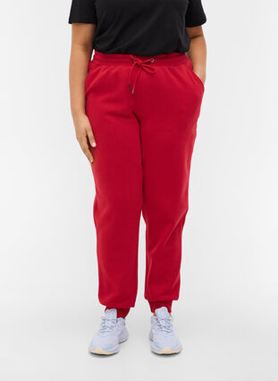 Loose sweatpants with pockets, Red, Model image number 2