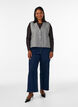 Mesh blouse with long sleeves, Black, Model image number 1