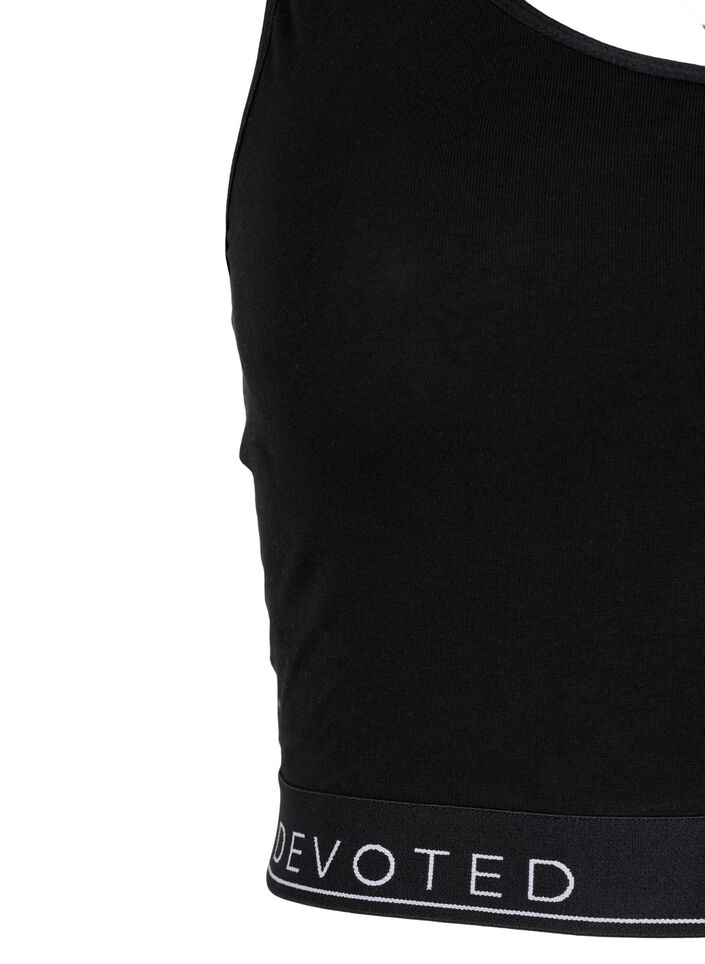 Cotton bra with round neckline, Black/Upper Font, Packshot image number 2