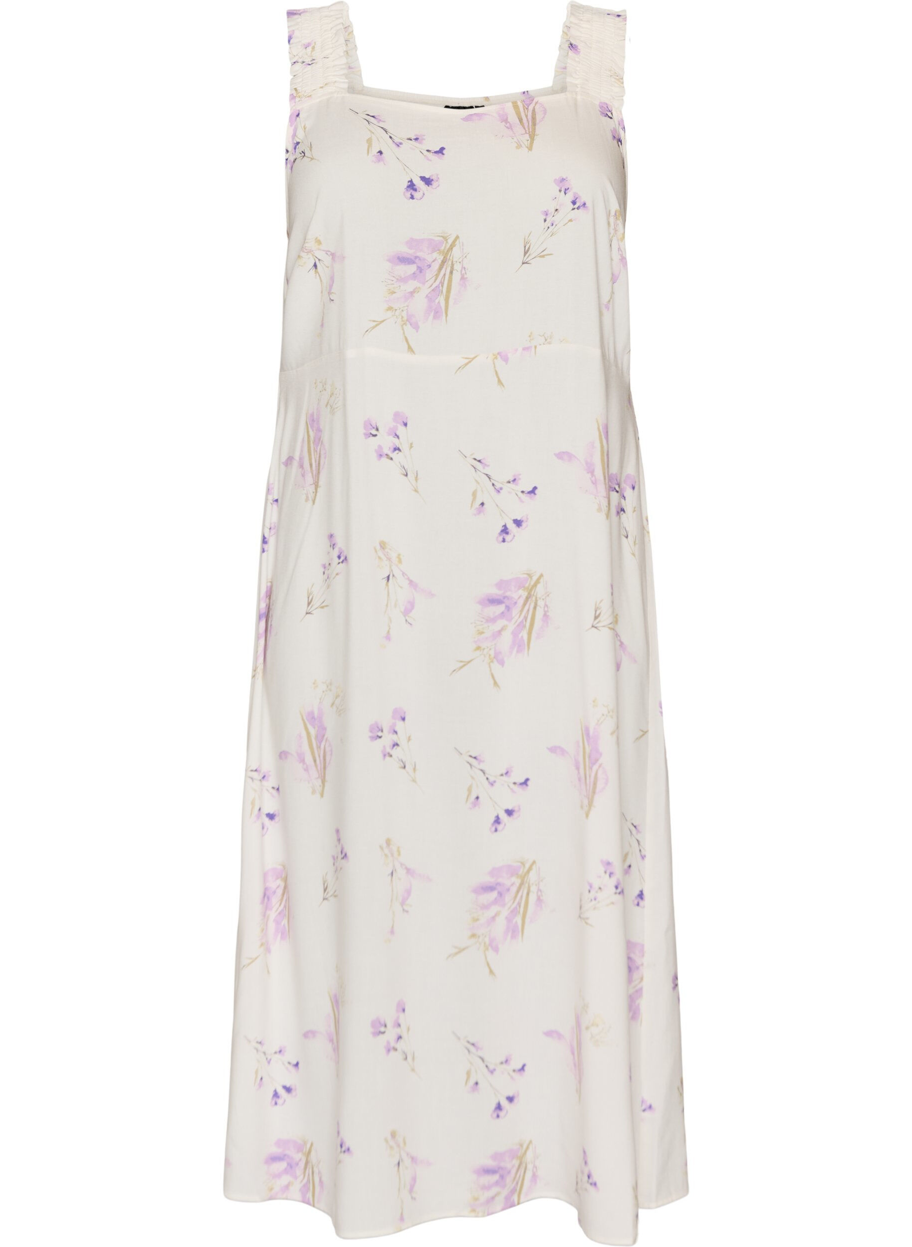 Zizzifashion Summer dress with wide straps, White, Packshot image number 0