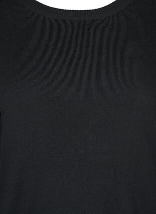 Knitted blouse with rounded neckline, Black, Packshot image number 2