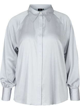 Shirt with balloon sleeves and collar, Light Grey, Packshot image number 0