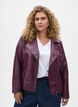 Faux leather biker jacket, Dark Bordeaux, Model image number 0