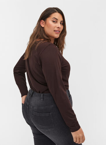 Long sleeve, viscose basic blouse, Molé, Model image number 1