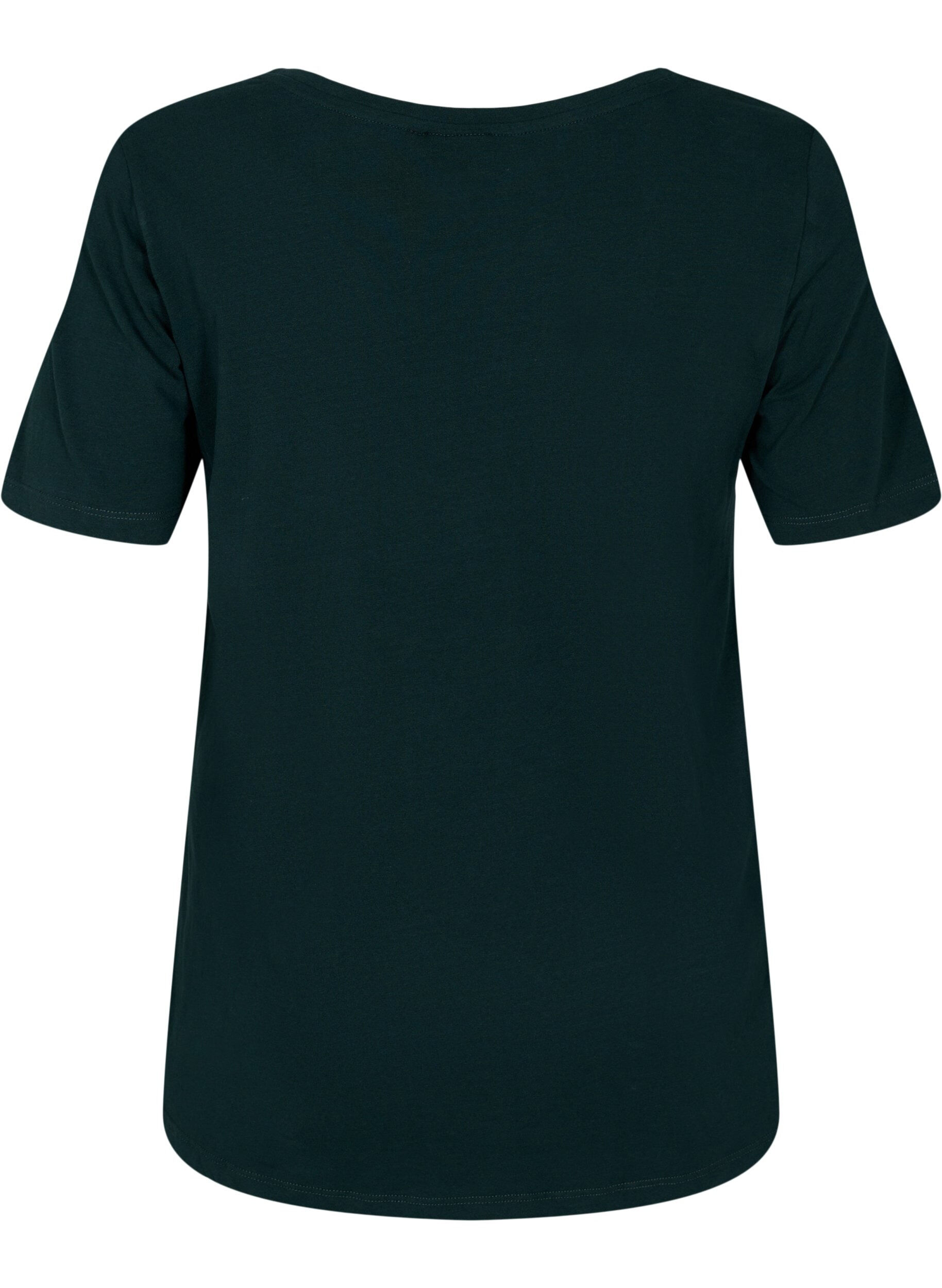 ZizzifashionBasic plain cotton t-shirt, Green, Packshot image number 1