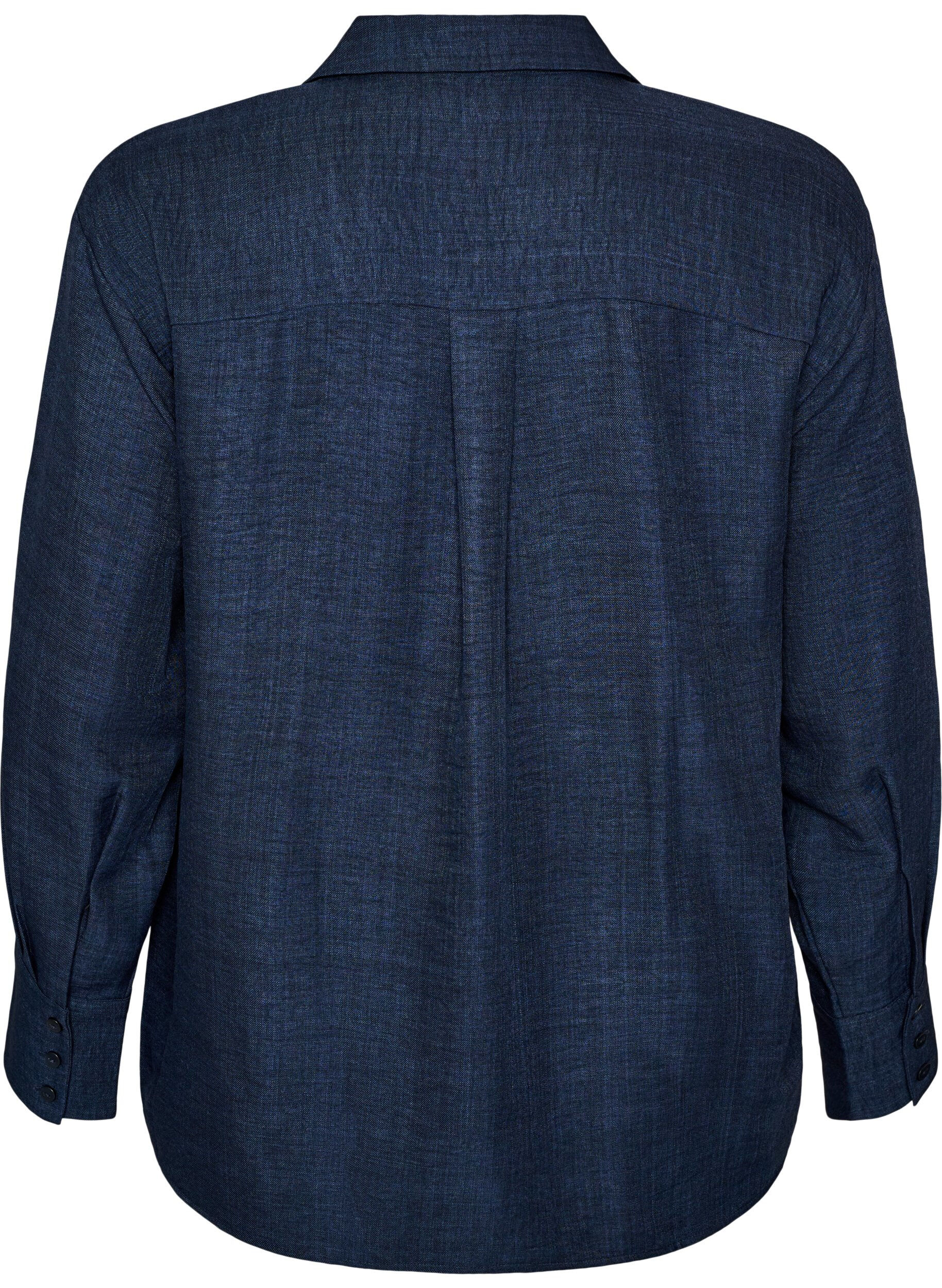 ZizzifashionLoose shirt with V-neck, Blue, Packshot image number 1