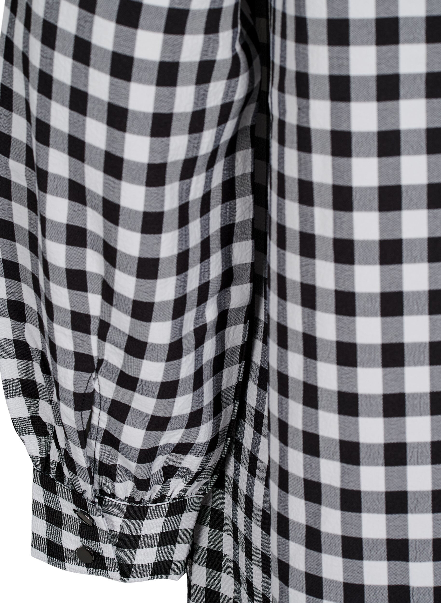 Zizzifashion Checked tunic with V-neck, Black/W. Gingham, Packshot image number 3