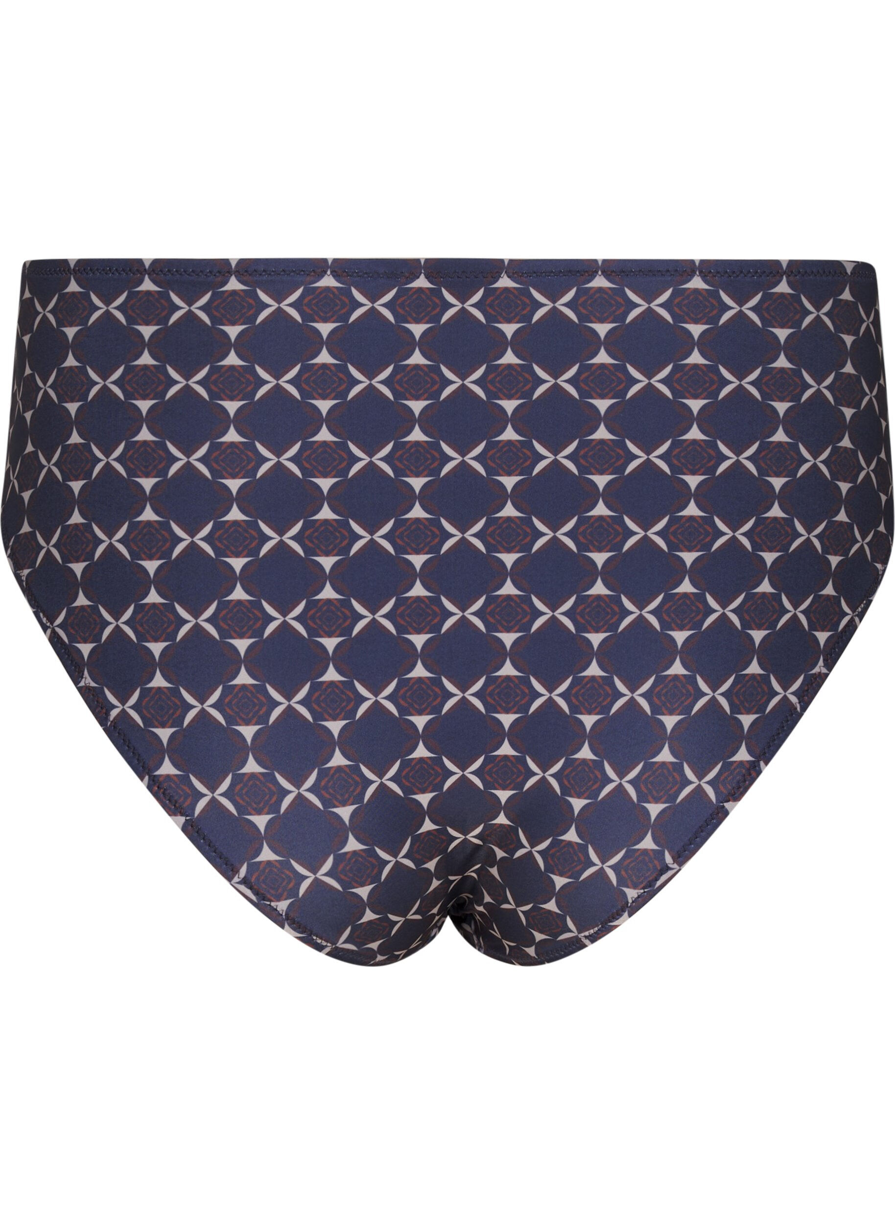 Zizzifashion High-waisted bikini bottoms with print, Blue, Packshot image number 1