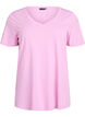 Short sleeve t-shirt with v-neckline, Pink, Packshot image number 0