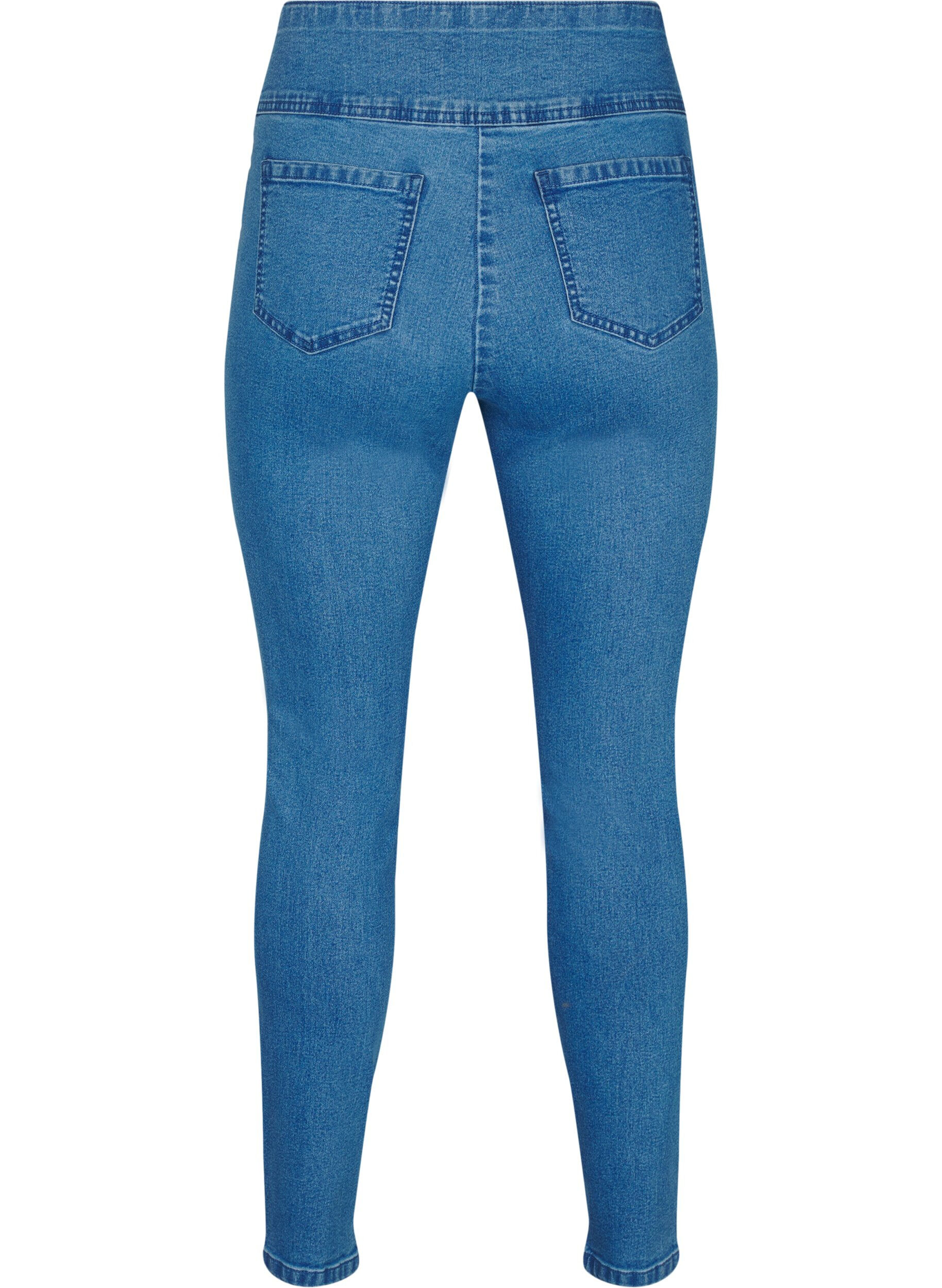 Zizzifashion Stretchy jeggings with a high waist, Light Blue, Packshot image number 1