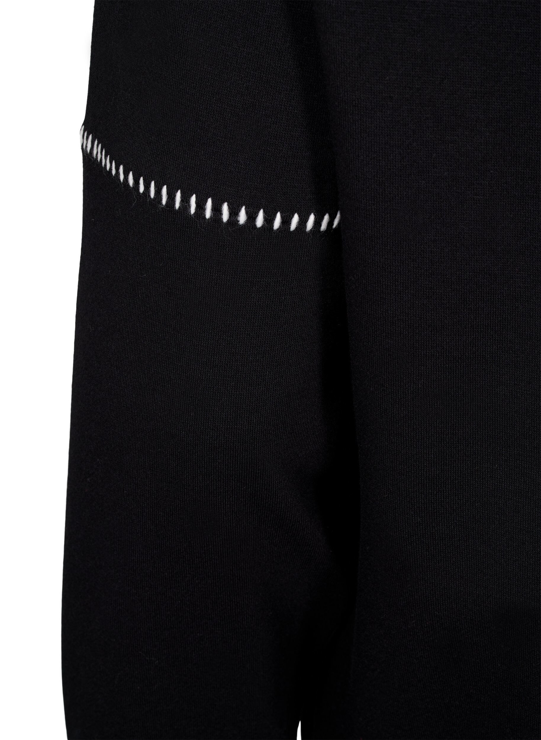 Zizzifashion Sweatshirt with contrast stitching, Black, Packshot image number 3