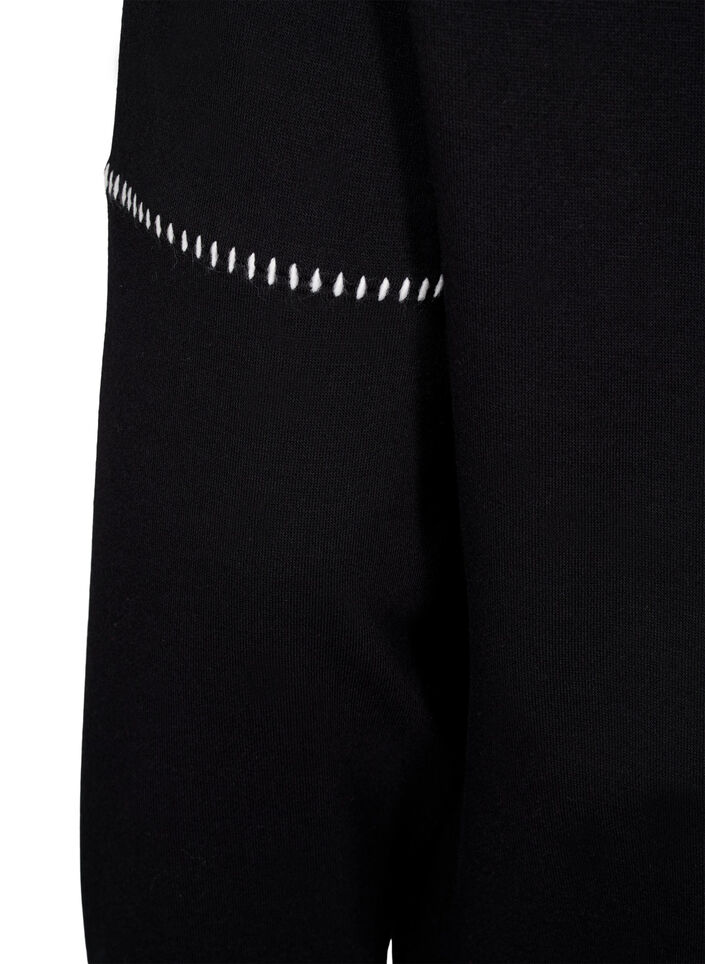 Sweatshirt with contrast stitching, Black, Packshot image number 3