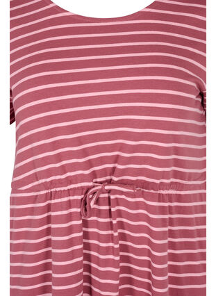 Short-sleeved cotton tunic with stripes, Apple Butter stripe, Packshot image number 2