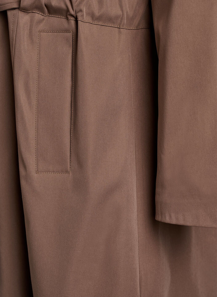 Trench coat with hood and tie belt, Brown, Packshot image number 3