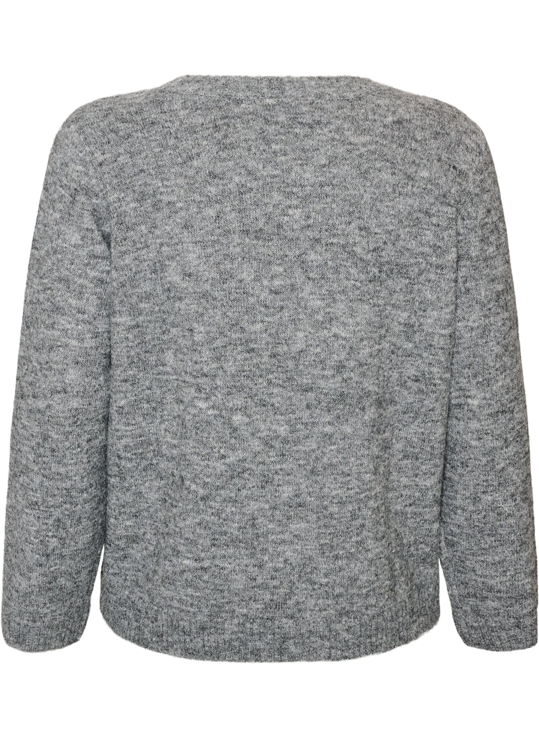 ZizzifashionLoose round neck jumper, Grey, Packshot image number 1