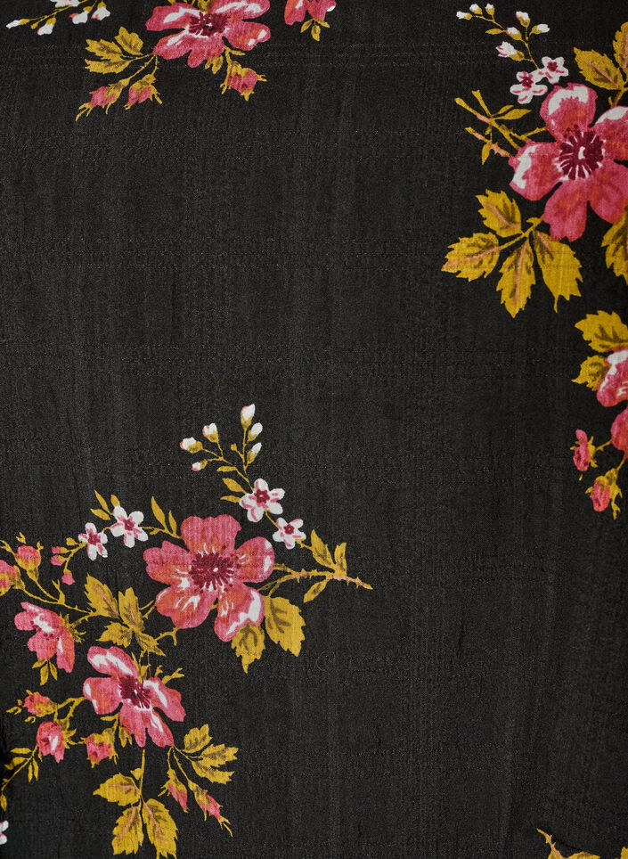 Long-sleeved blouse with floral print, Black, Packshot image number 2