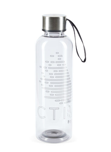 Drinks bottle with logo and screw top, Grey Active, Packshot image number 0