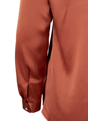 Long-sleeved blouse with feminine buttons, Russet, Packshot image number 3