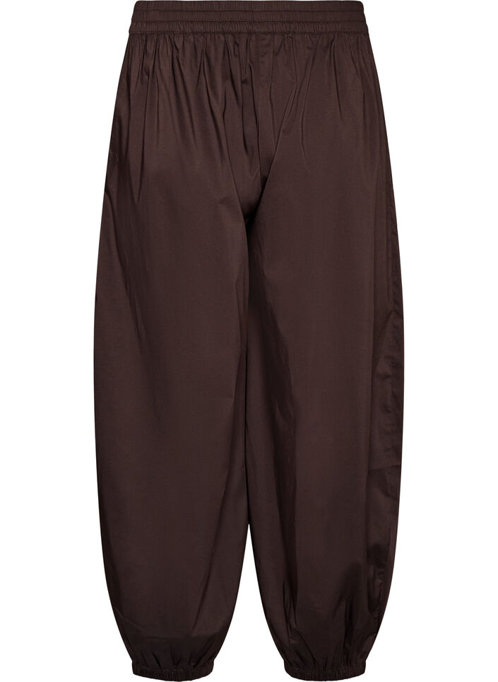 Balloon trousers with pockets and an elasticated waistband, Brown, Packshot