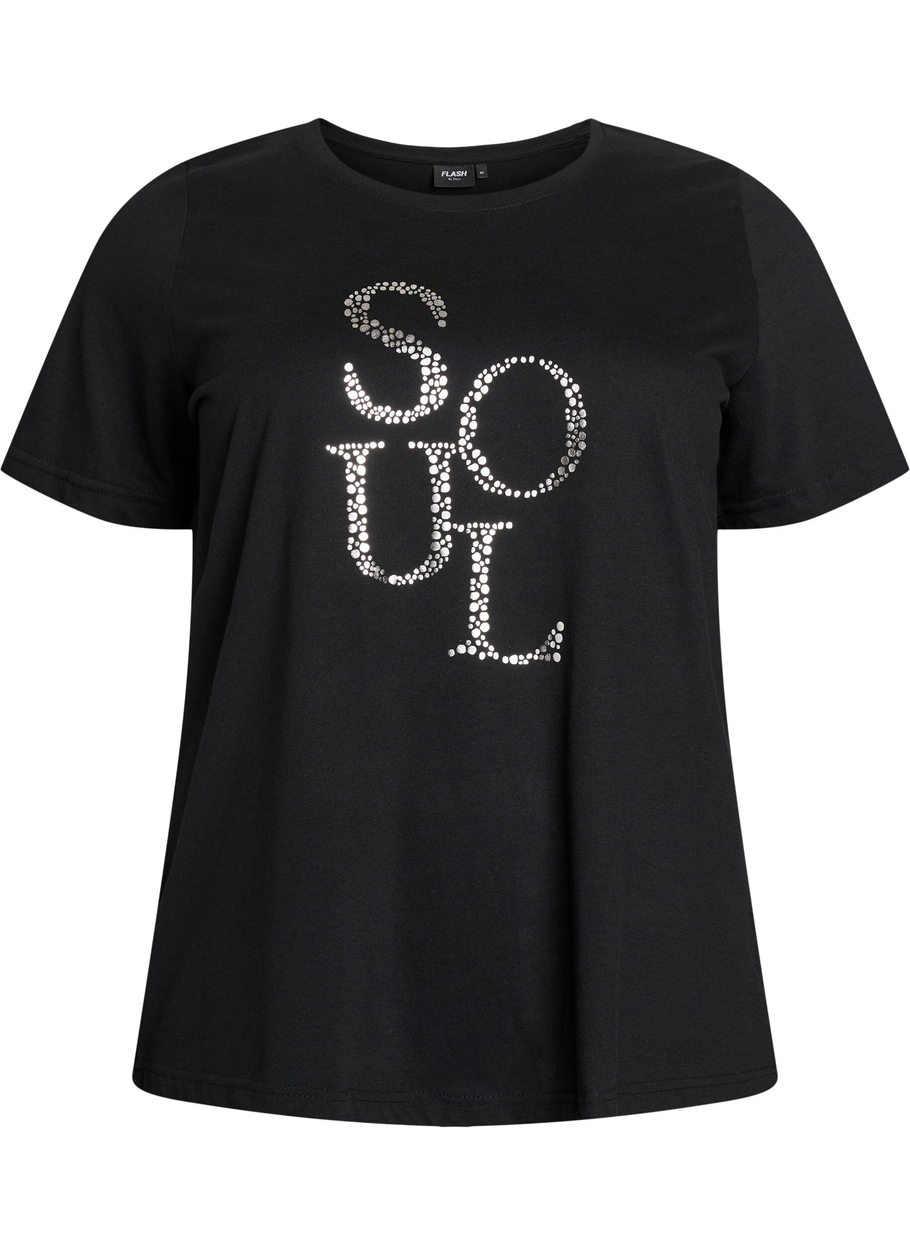 ZizzifashionT-shirt with motif, Black, Packshot image number 0
