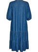 Denim maxi dress with frilled tiers, Blue, Packshot image number 1