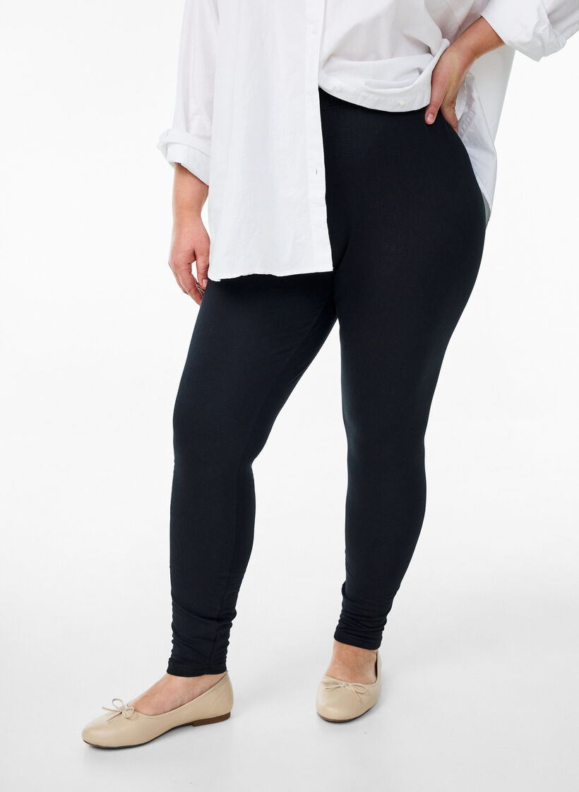 Leggings in cotton with lining, Black, Model image number 0