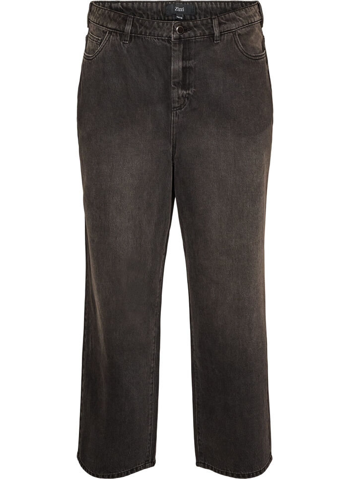 Kiana straight fit jeans with a high waist, Black, Packshot image number 0