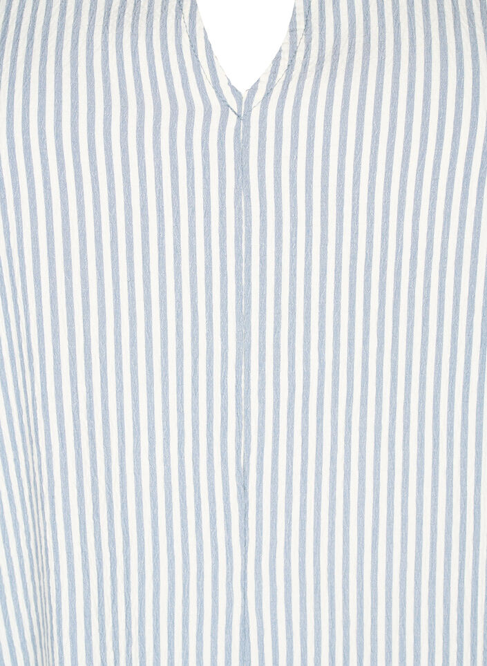 Striped dress with 3/4 sleeves, Blue Stripe, Packshot image number 2