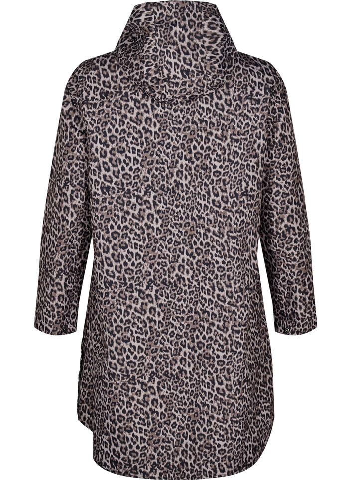 Rain jacket with pockets and hood, Brown, Packshot image number 1