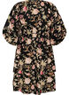 Floral dress in linen and viscose with an empire line, Black, Packshot image number 1