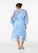 Floral chiffon dress with ruffles and long sleeves, Blue, Model image number 1