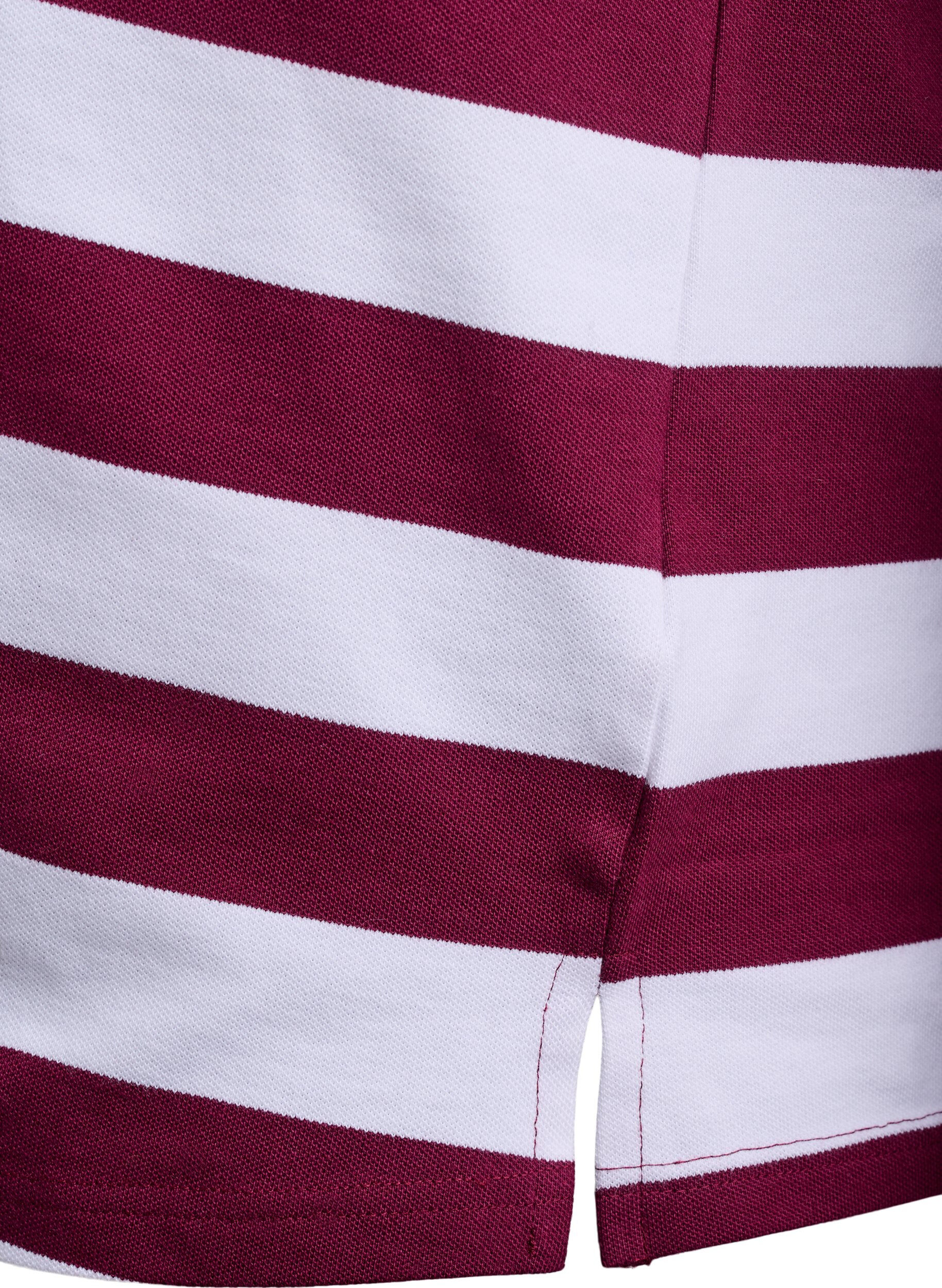 Zizzifashion Striped polo shirt with long sleeves, White, Packshot image number 3