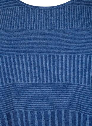 Dress with 3/4 sleeves and striped pattern, Estate Blue Melange, Packshot image number 2