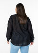 Striped shirt blouse with sheer stripes, Black, Model image number 2