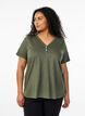 T-shirt with button detail, Green, Model image number 0