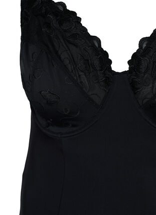 Bodysuit with lade details and underwire, Black, Packshot image number 2