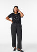 Wide-leg trousers in a light textured fabric, Black, Model image number 1