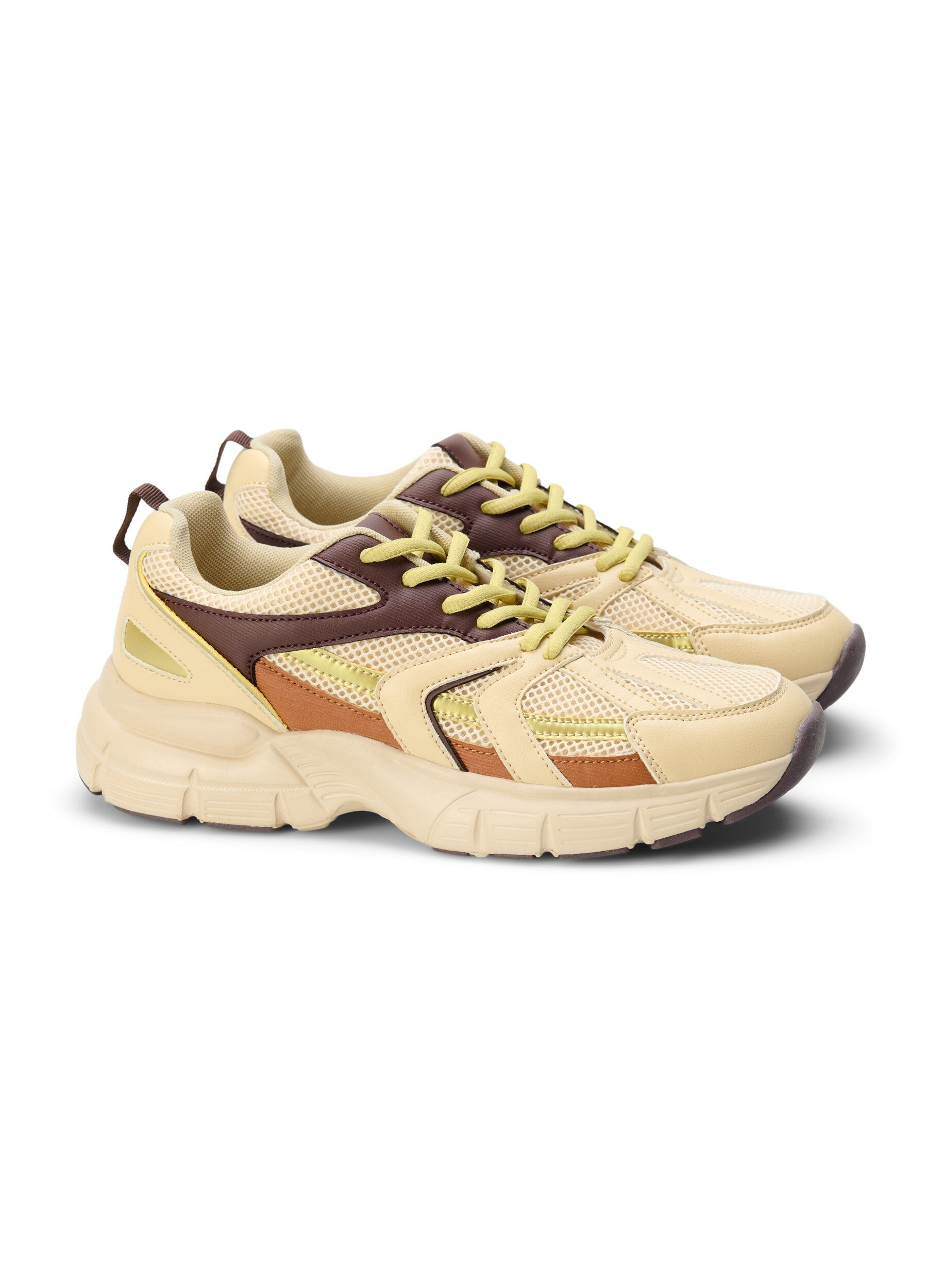 Zizzifashion Wide fit trainers , Beige Brown, Packshot image number 1
