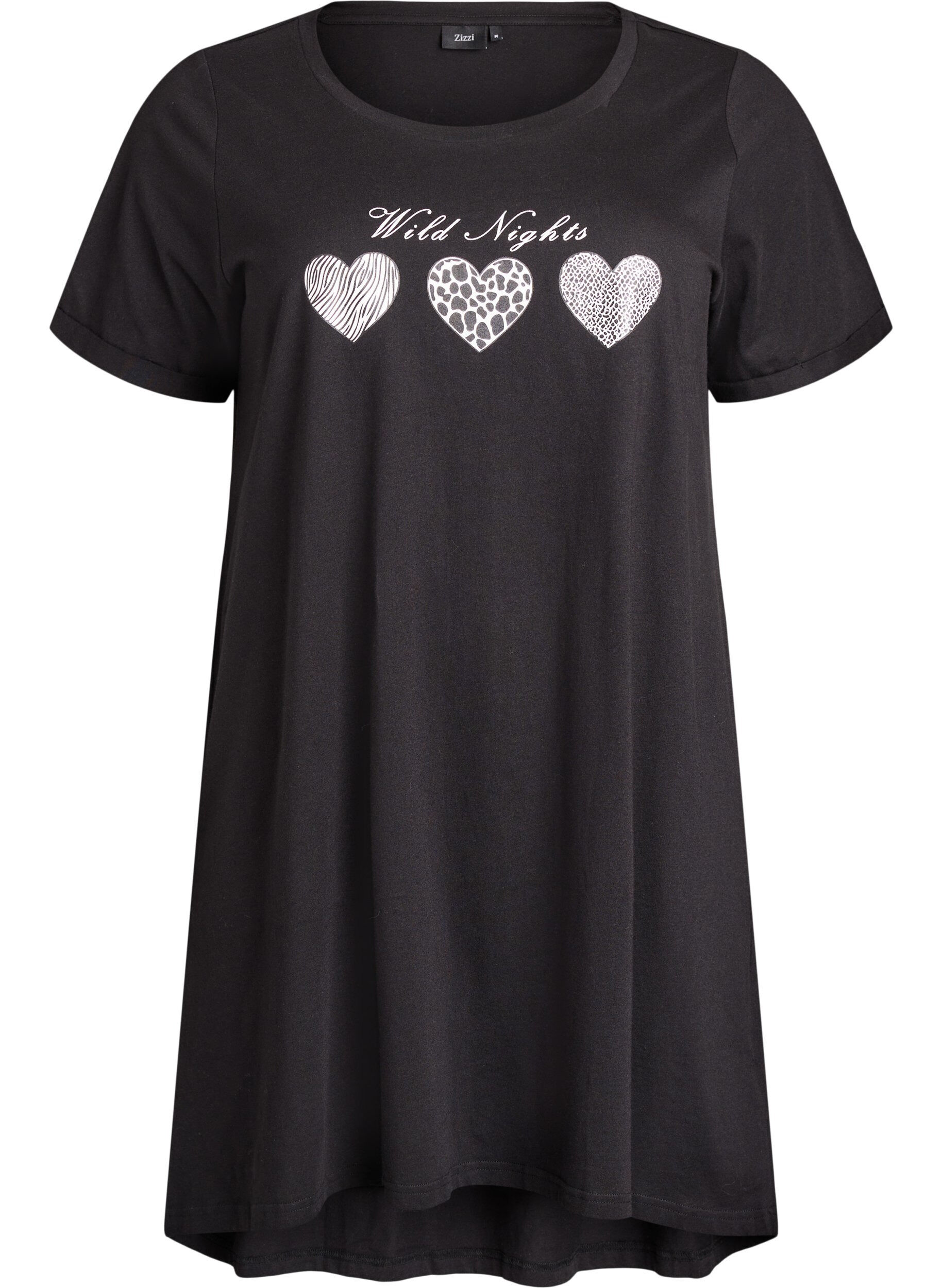Short-sleeved nightgown in organic cotton