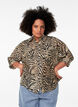 Loose shirt with animal print and chest pockets, Black, Model image number 0