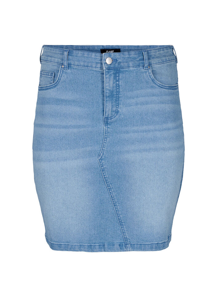 Tight-fitting denim skirt, Light Blue, Packshot image number 0