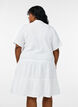Short dress in cotton muslin with a pattern, White, Model image number 2