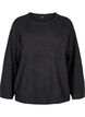 Knitted blouse with a round neck and center seam, Dark Grey Melange, Packshot image number 0