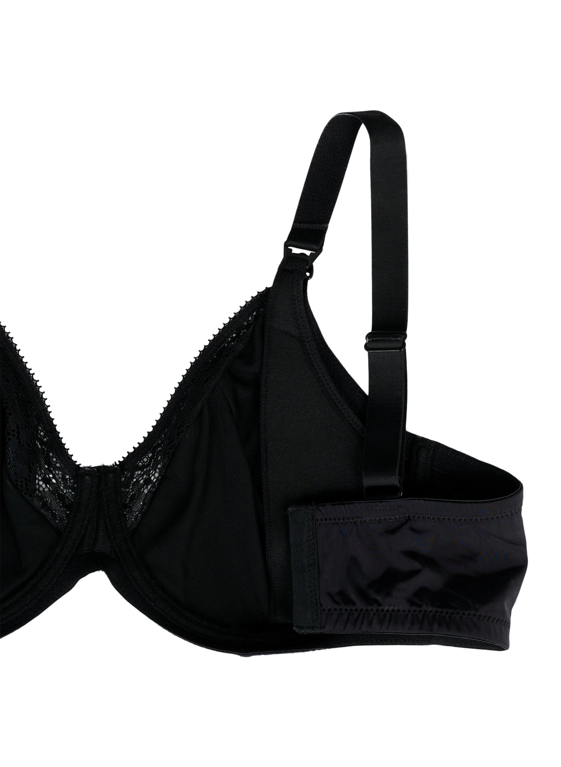 Zizzifashion Nursing bra with lace, Black, Packshot image number 4